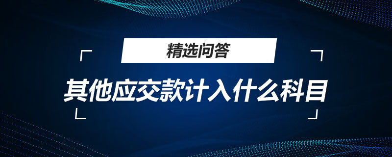 其他應(yīng)交款計入什么科目