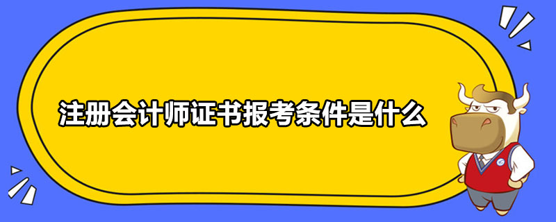 注冊會計(jì)師證書報(bào)考條件是什么