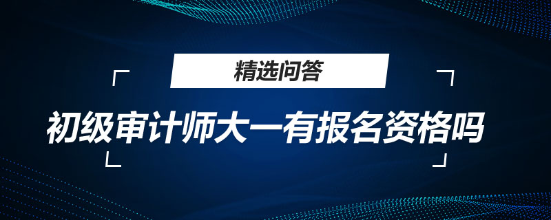 初级审计师大一有报名资格吗