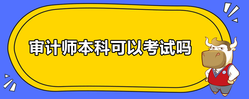 审计师本科可以考试吗