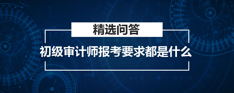 初级审计师报考要求都是什么