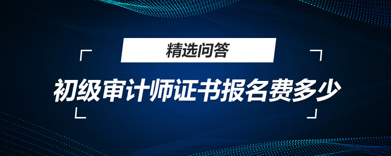 初级审计师证书报名费多少