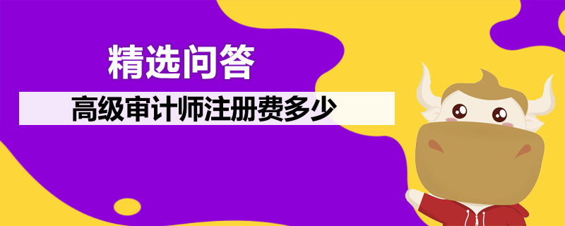 高级审计师注册费多少