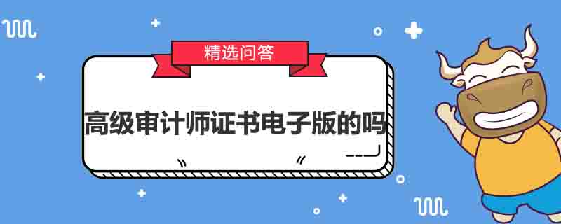 高级审计师证书电子版的吗