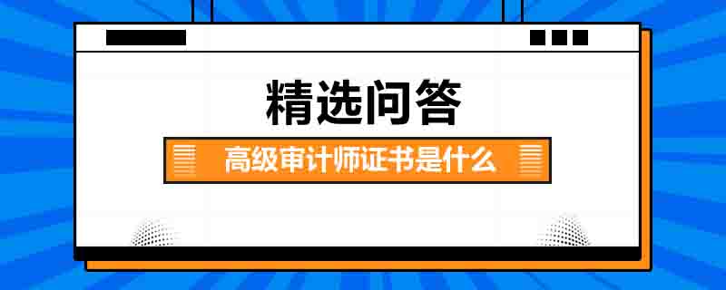 高级审计师证书是什么