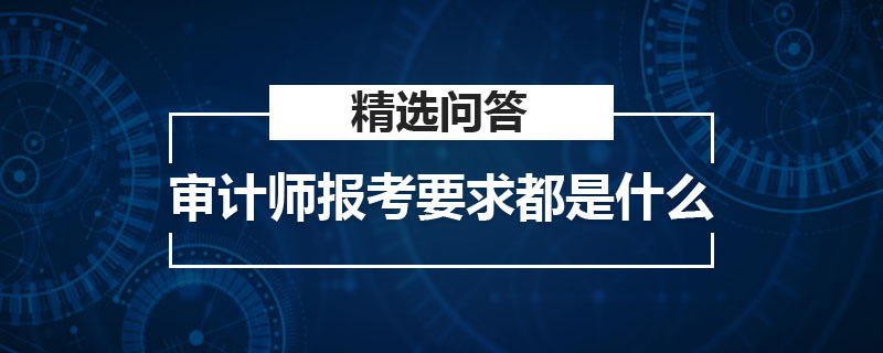 审计师报考要求都是什么