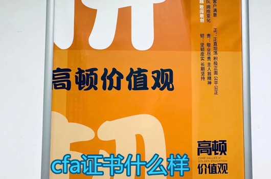 cfa證書什么樣