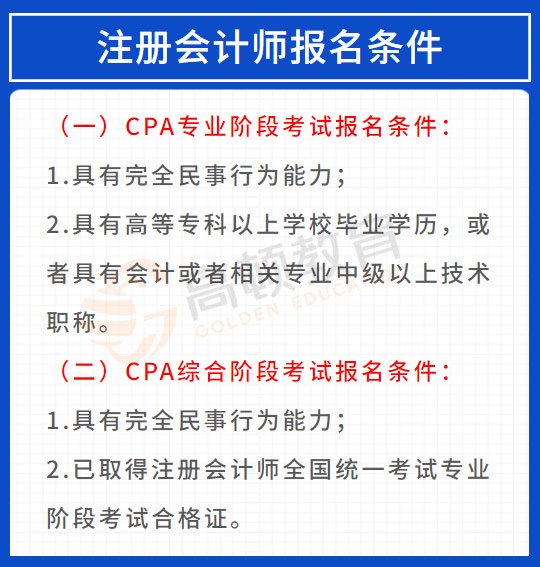 上海cpa考试报名条件