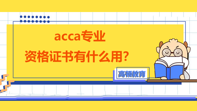 acca专业资格证书有什么用？