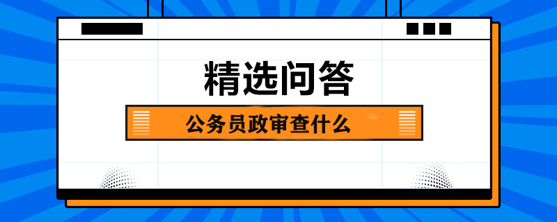 公务员政审查什么